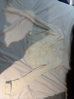 Derek Heart Cream Lace Long Sleeve Tie-Front Top